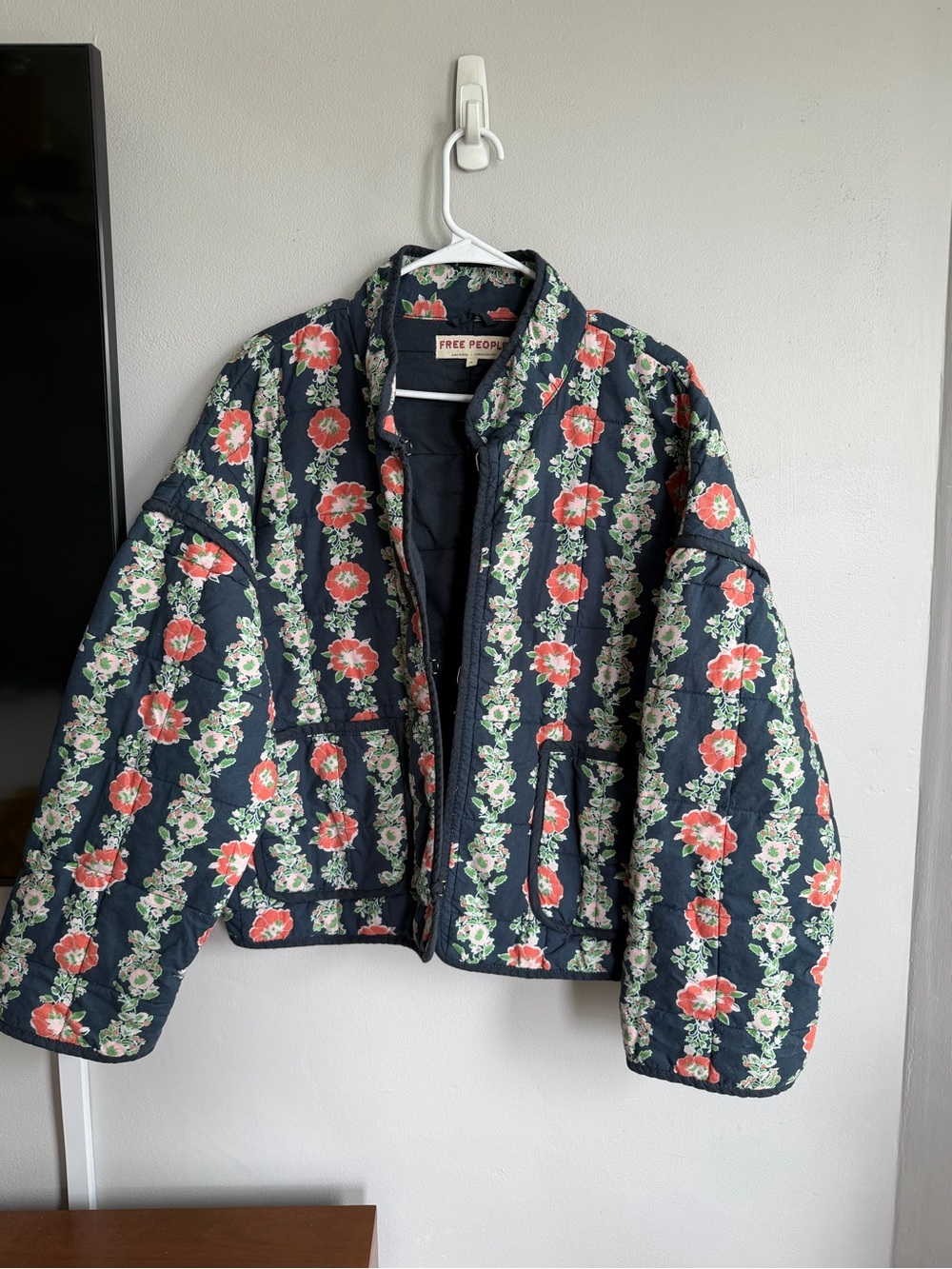 Free People Chloe Jacket Floral Quilted Dusk Combo M - Picture 4 of 10